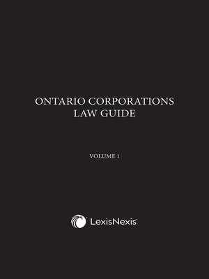 cover image of Ontario Corporations Law Guide